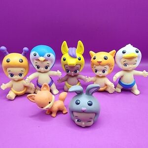 6 Twozies Babies / Pet Mini Figures Lot 2" Moose Toys Twosies